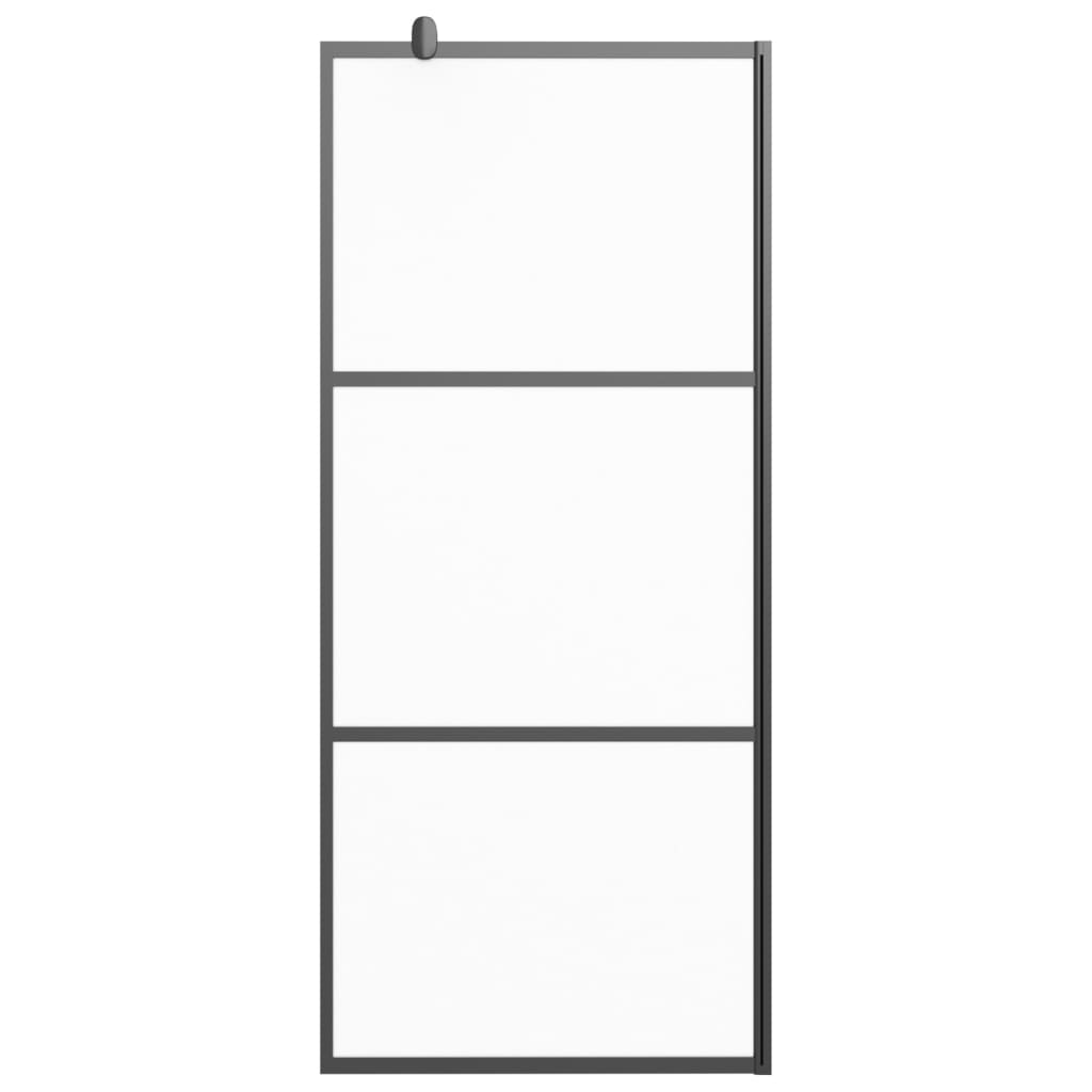 Inloopdouchewand 90x195 cm mat ESG-glas zwart