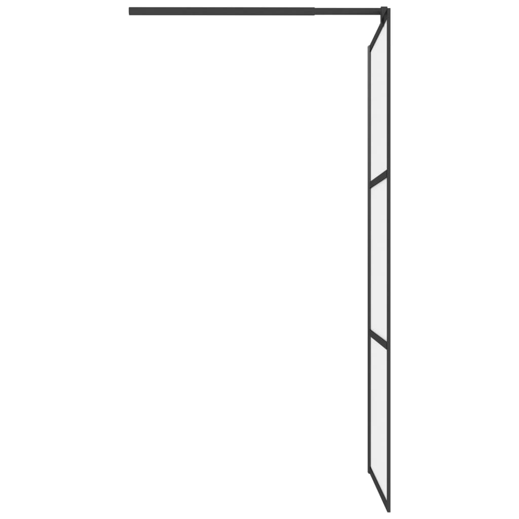 Inloopdouchewand 90x195 cm mat ESG-glas zwart