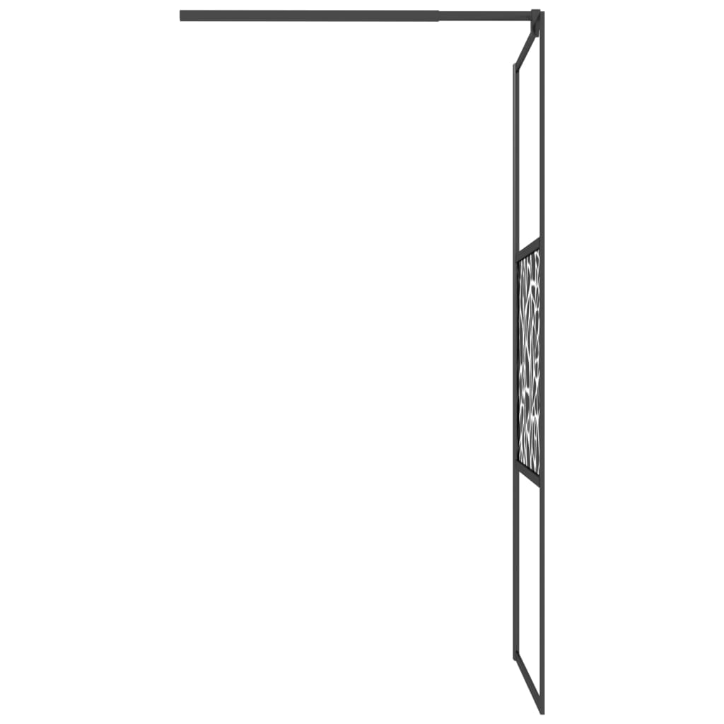 Inloopdouchewand met stenenmotief 90x195 cm ESG-glas zwart