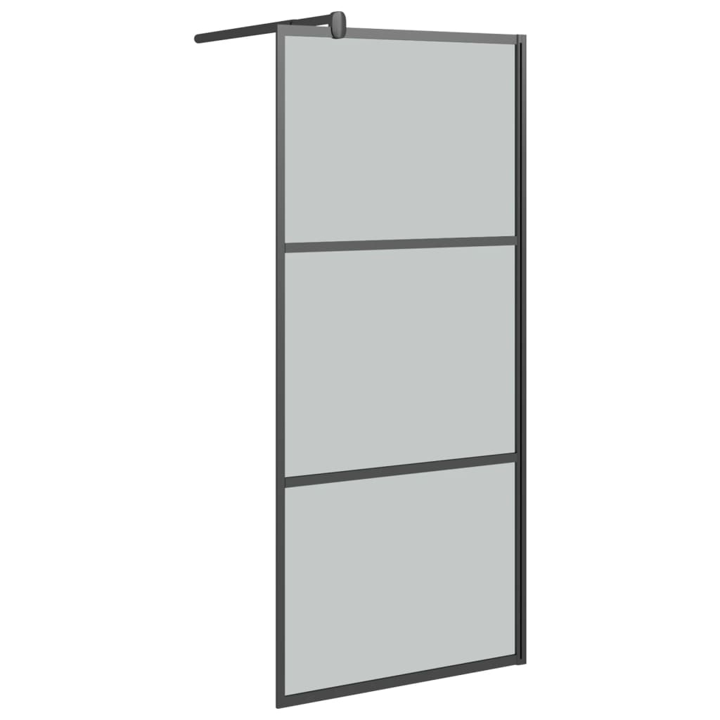 Inloopdouchewand 80x195 cm donker ESG-glas zwart