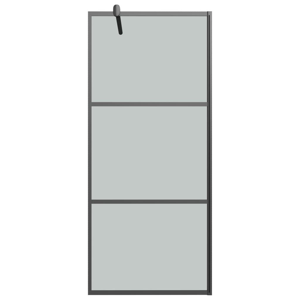 Inloopdouchewand 80x195 cm donker ESG-glas zwart