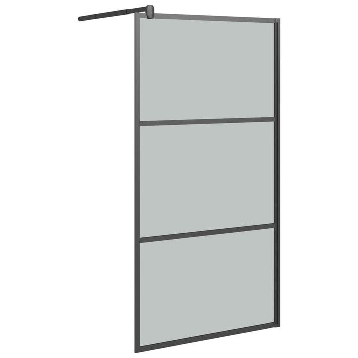 Inloopdouchewand 115x195 cm donker ESG-glas zwart