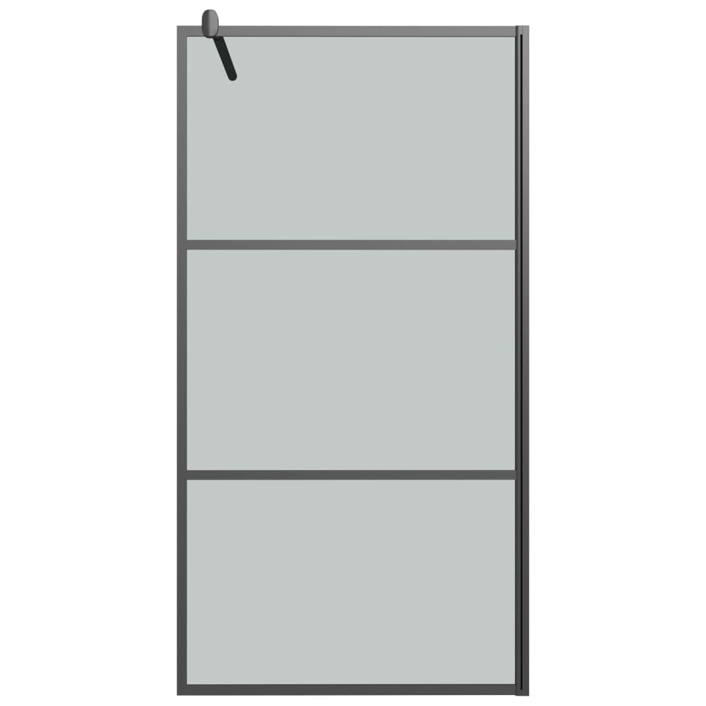 Inloopdouchewand 115x195 cm donker ESG-glas zwart