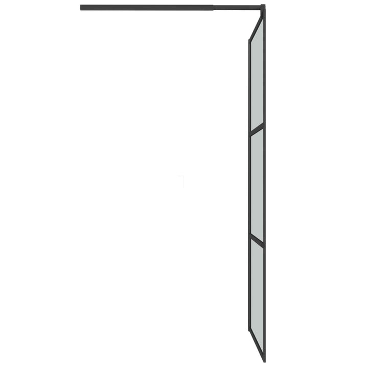 Inloopdouchewand 115x195 cm donker ESG-glas zwart