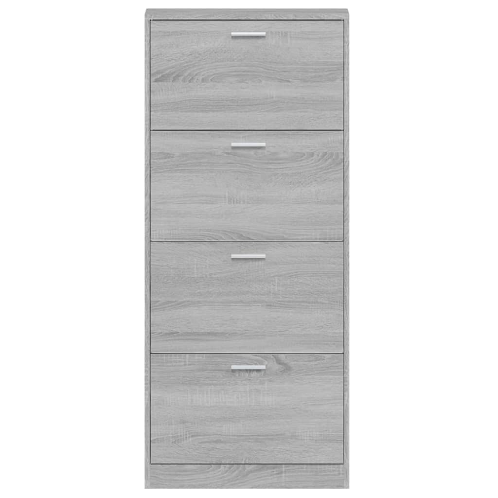 Schoenenkast 59x17x150 cm bewerkt hout grijs sonoma