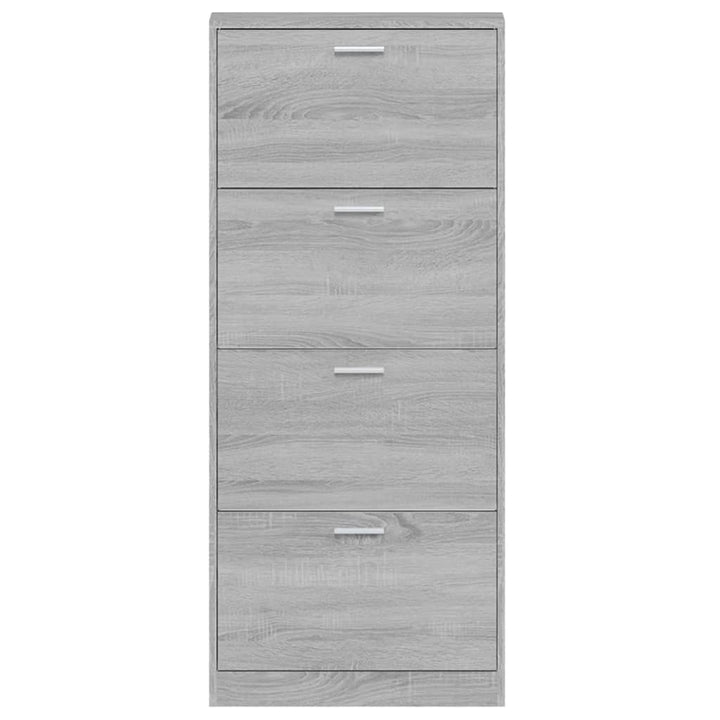 Schoenenkast 59x17x150 cm bewerkt hout grijs sonoma