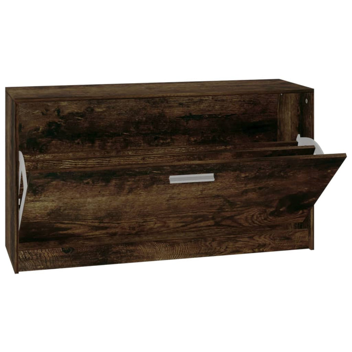 Schoenenbank 80x24x45 cm bewerkt hout gerookt eiken