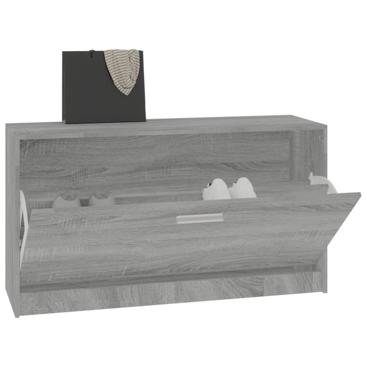 Schoenenbank 80x24x45 cm bewerkt hout grijs sonoma eikenkleur