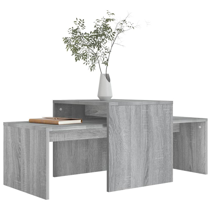 Salontafelset 100x48x40 cm bewerkt hout grijs sonoma eikenkleur