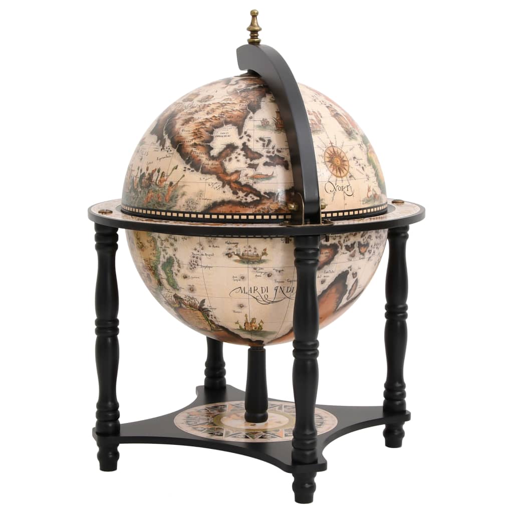 Globebar massief eucalyptushout zwart