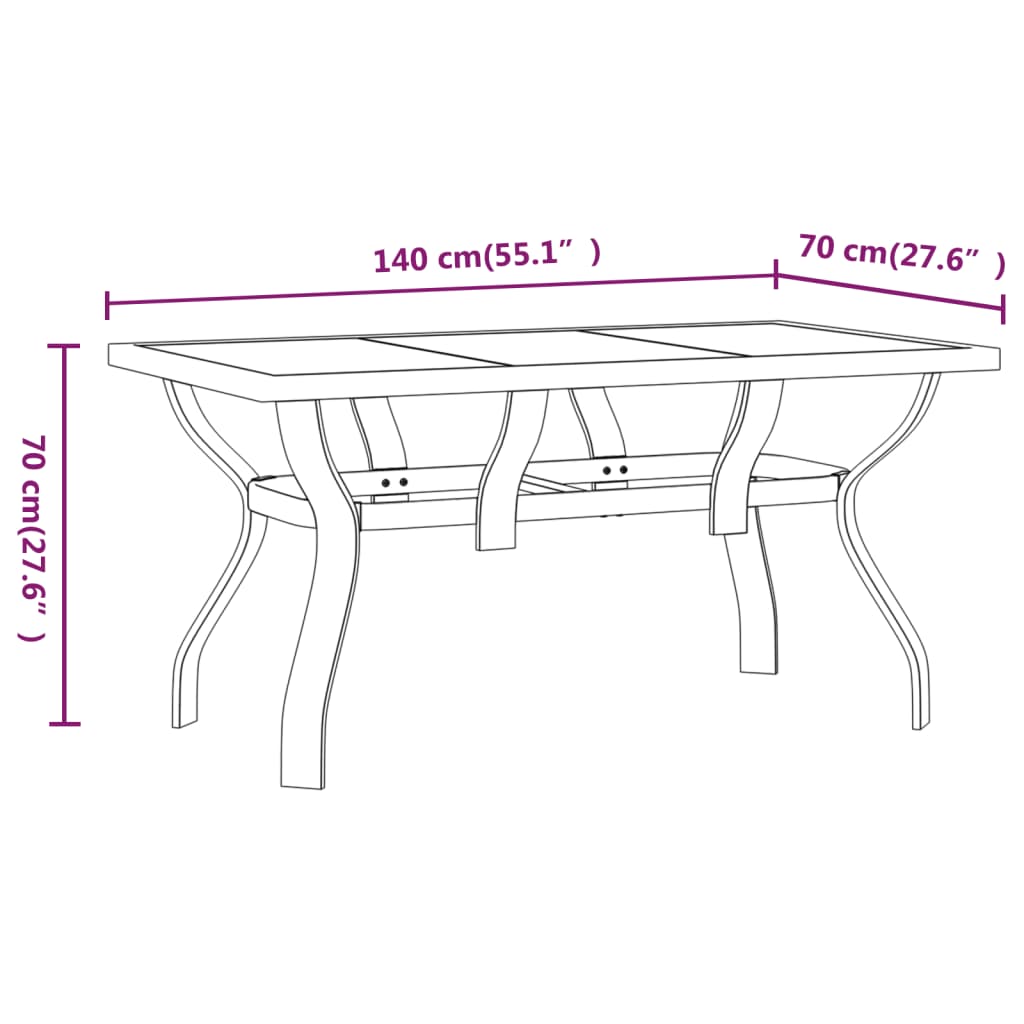 5-delige Tuinset grijs en zwart