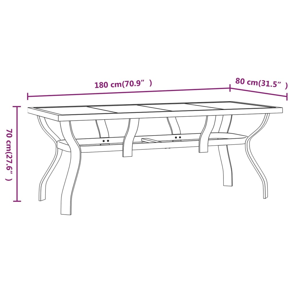 5-delige Tuinset grijs en zwart