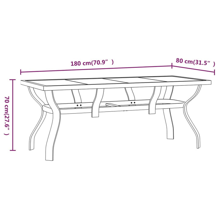 5-delige Tuinset grijs en zwart