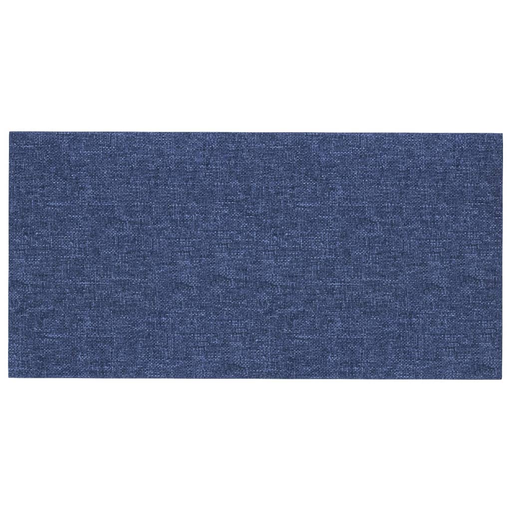 Wandpanelen 12 st 0,54 m² 30x15 cm stof blauw