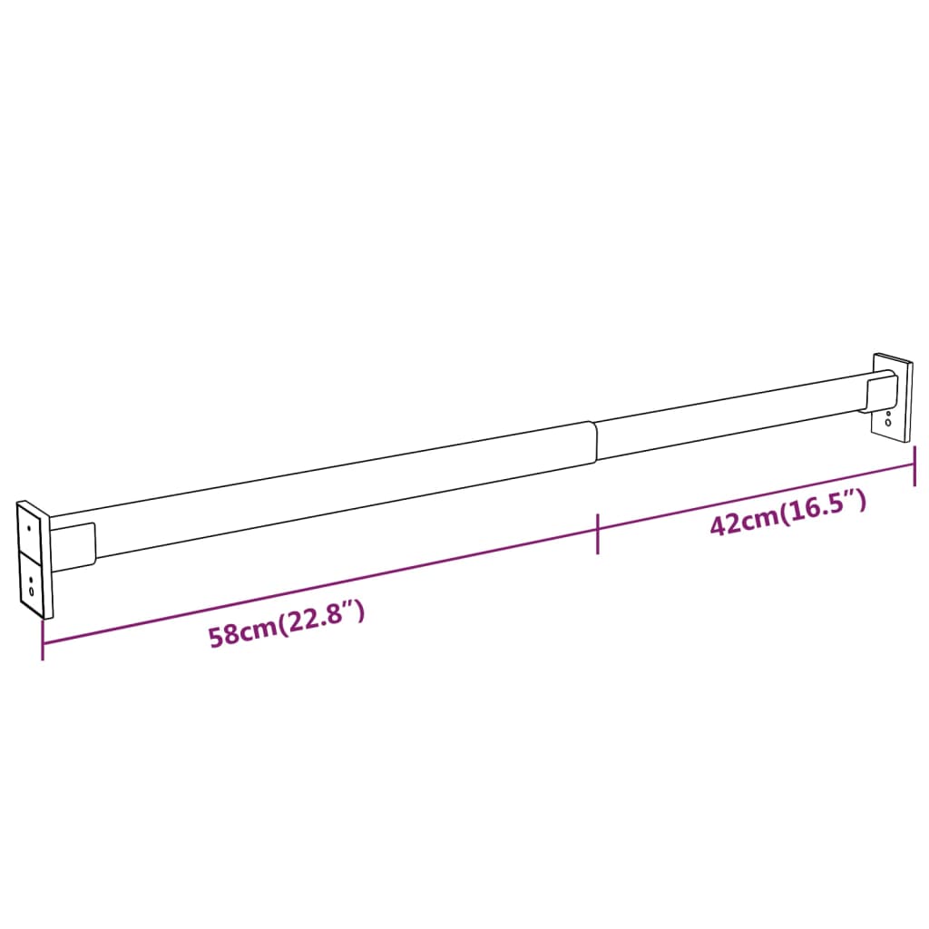 Kledingroedes 4 st telescopisch 58-100 cm zilverkleurig