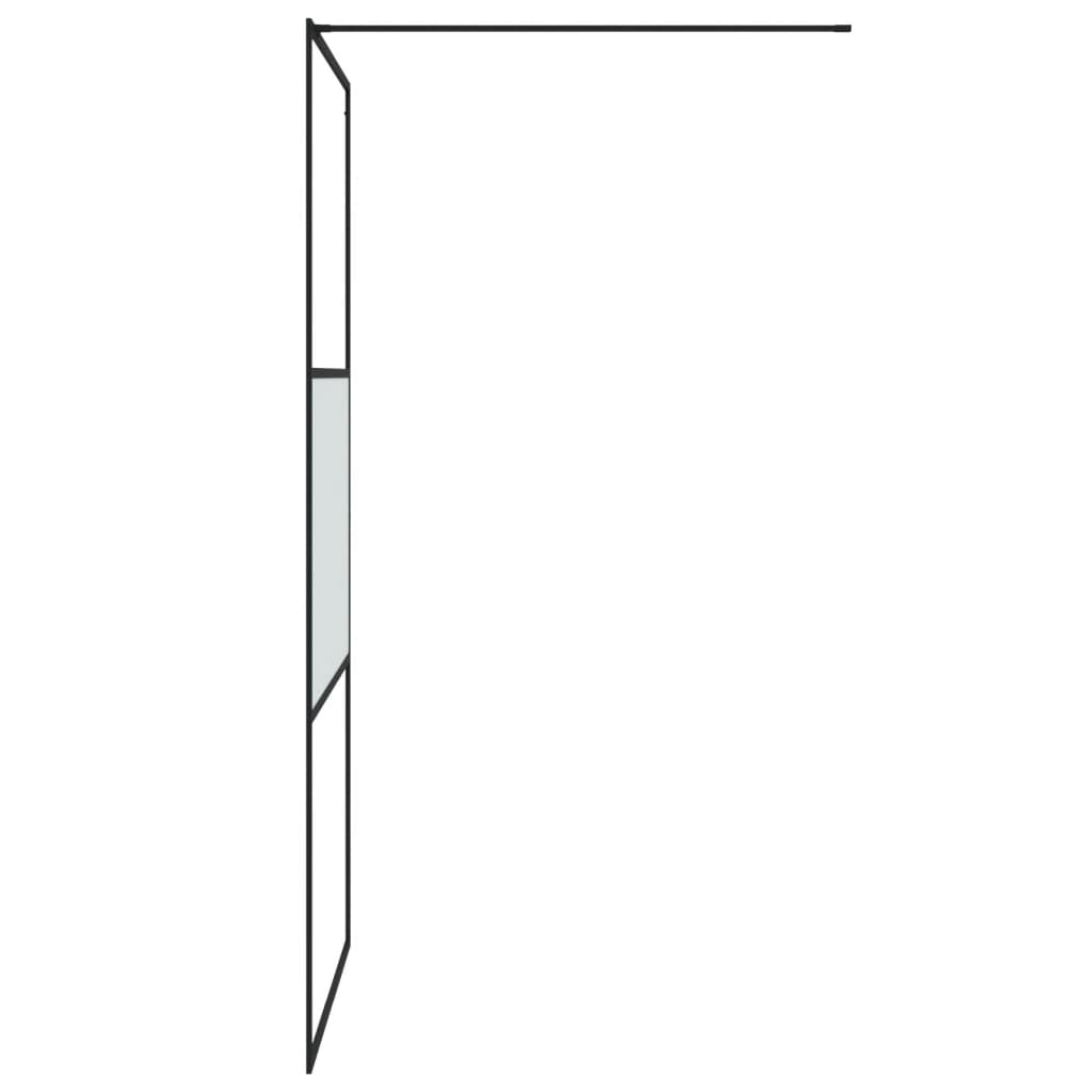 Inloopdouchewand 100x195 cm halfmat ESG-glas zwart