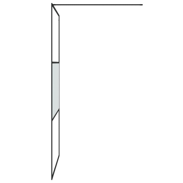 Inloopdouchewand 115x195 cm halfmat ESG-glas zwart
