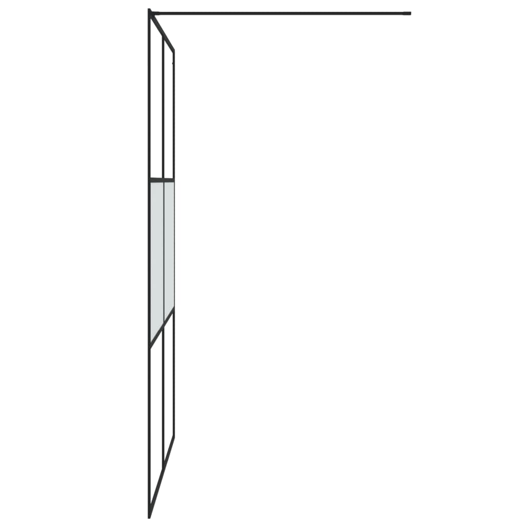 Inloopdouchewand 140x195 cm halfmat ESG-glas zwart