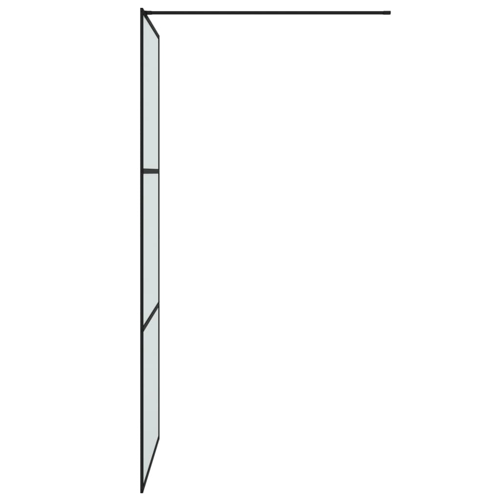 Inloopdouchewand 90x195 cm mat ESG-glas zwart