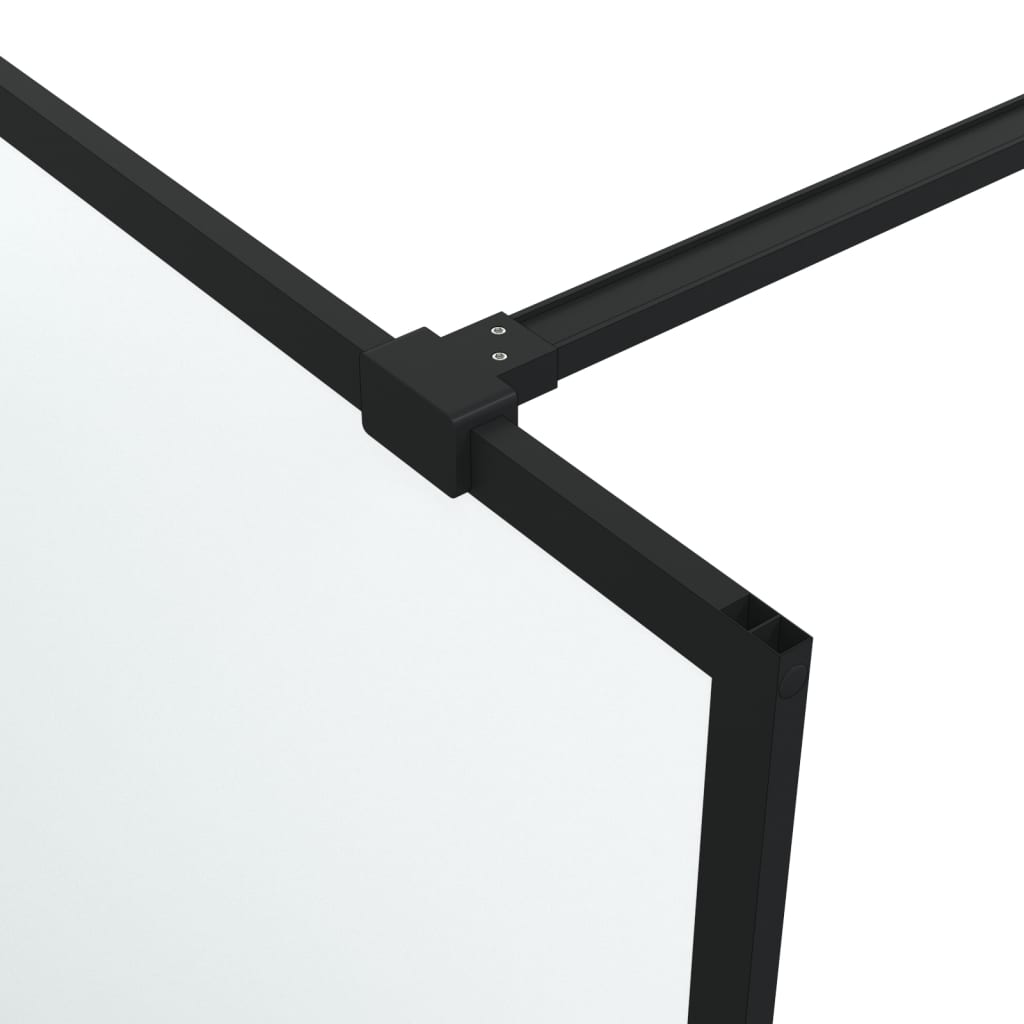 Inloopdouchewand 90x195 cm mat ESG-glas zwart