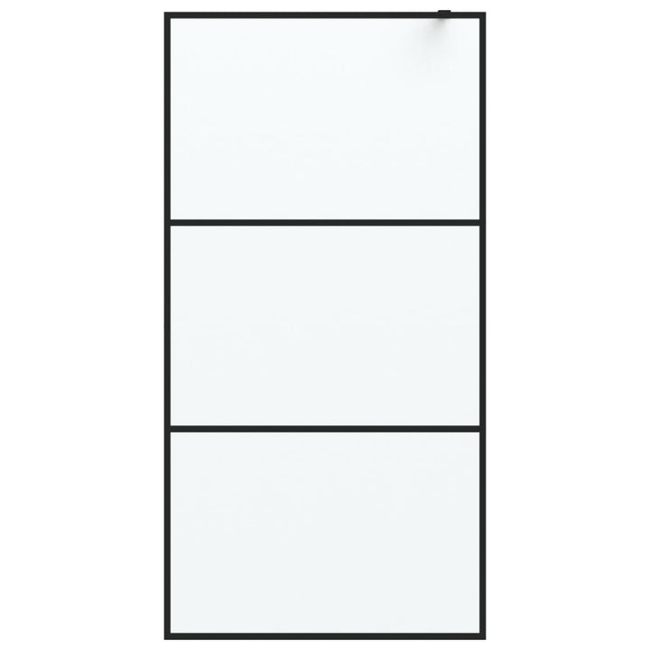 Inloopdouchewand 100x195 cm mat ESG-glas zwart