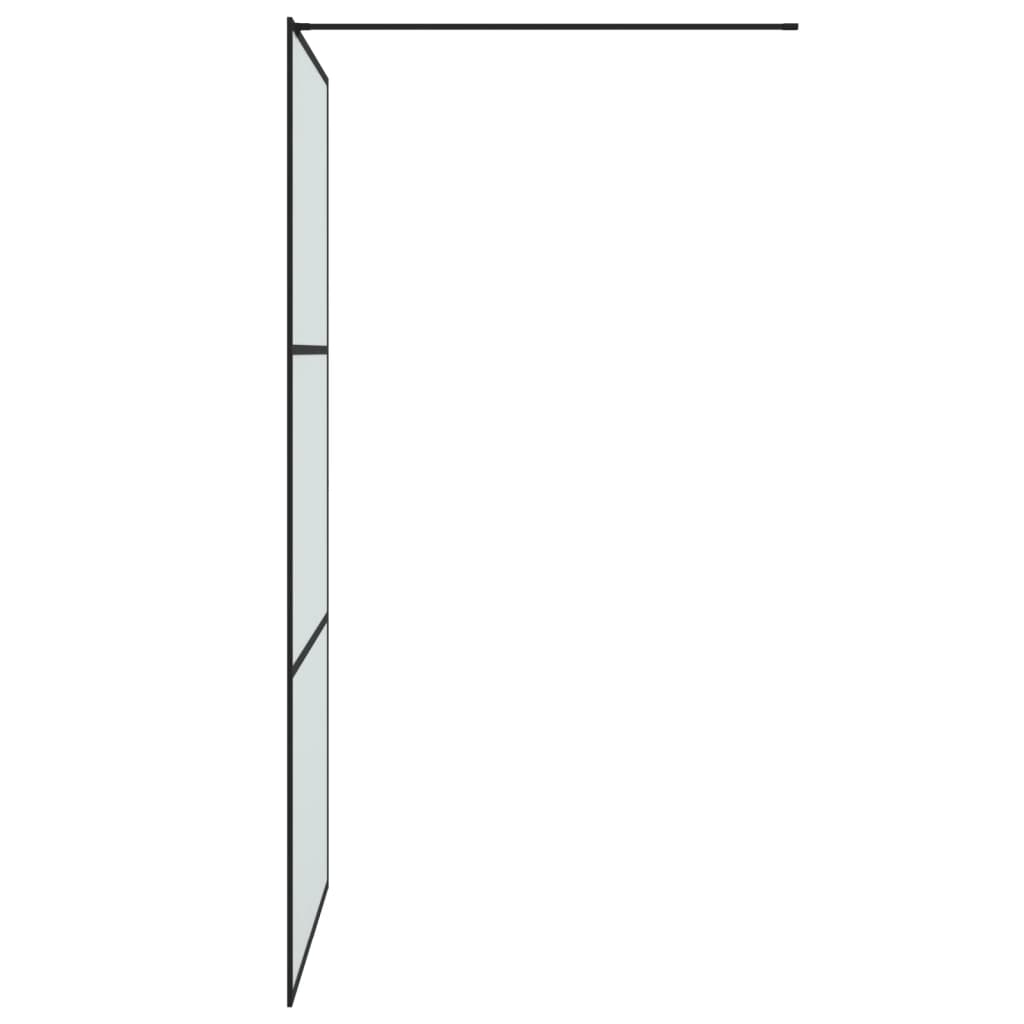 Inloopdouchewand 100x195 cm mat ESG-glas zwart