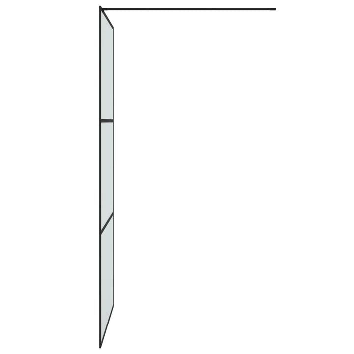 Inloopdouchewand 100x195 cm mat ESG-glas zwart