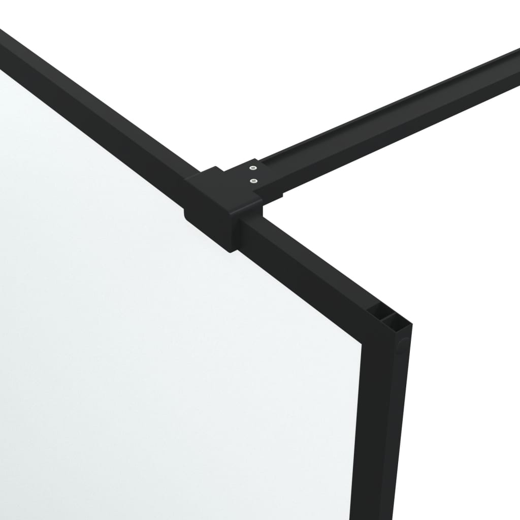 Inloopdouchewand 100x195 cm mat ESG-glas zwart