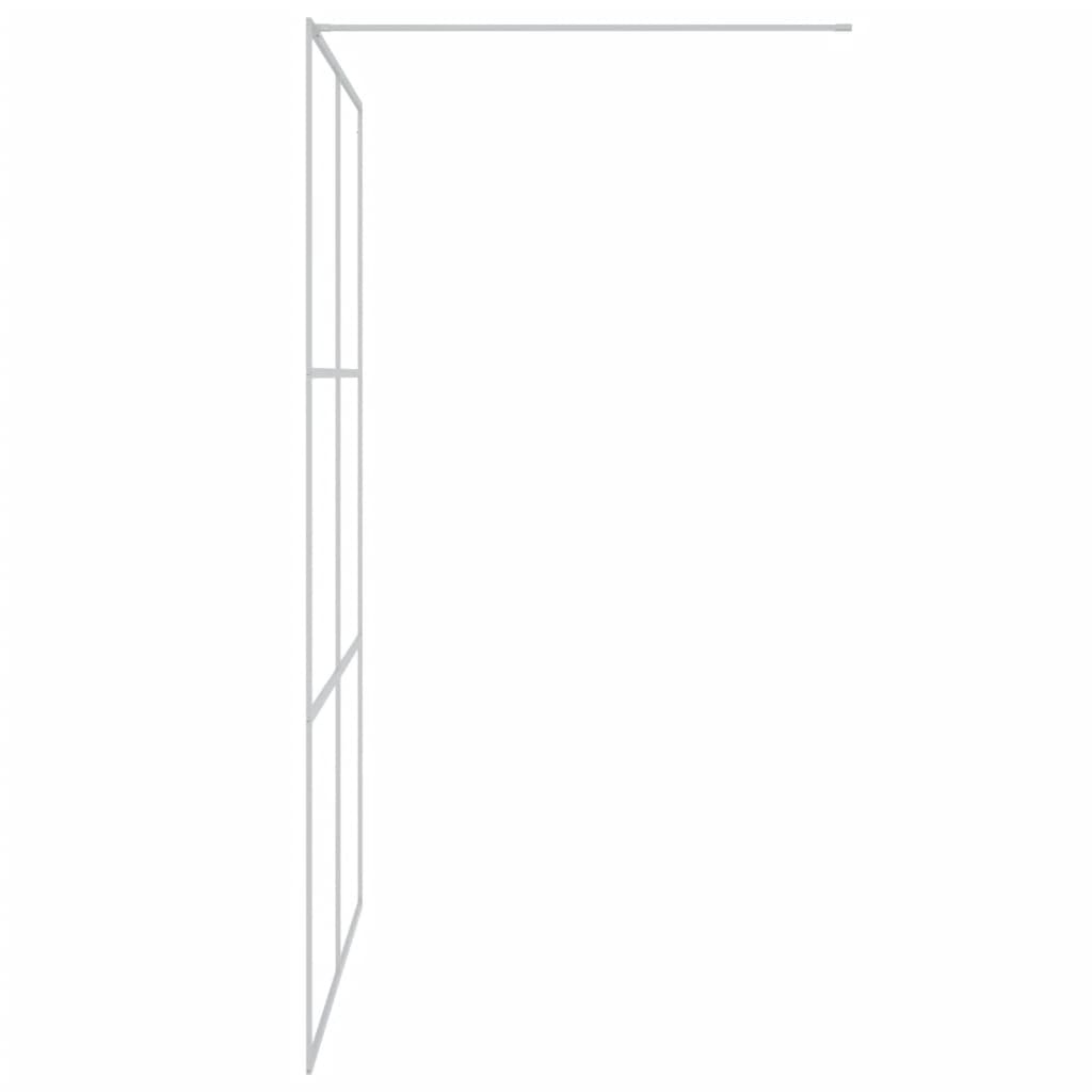 Inloopdouchewand 140x195 cm transparant ESG-glas zilverkleurig