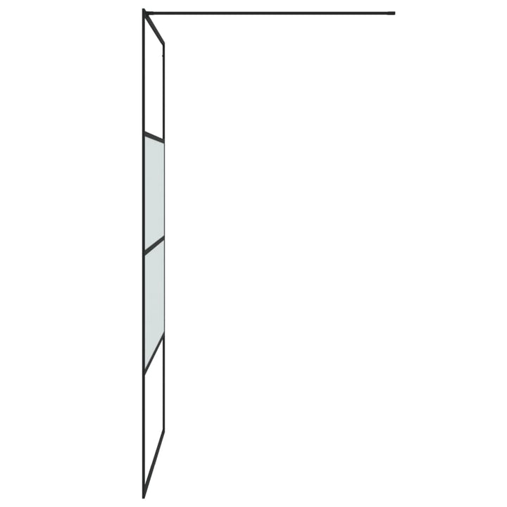 Inloopdouchewand 115x195 cm halfmat ESG-glas zwart