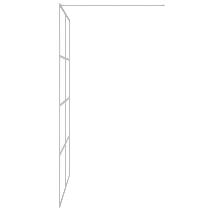Inloopdouchewand 140x195 cm transparant ESG-glas zilverkleurig