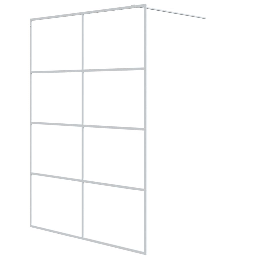 Inloopdouchewand 140x195 cm transparant ESG-glas wit