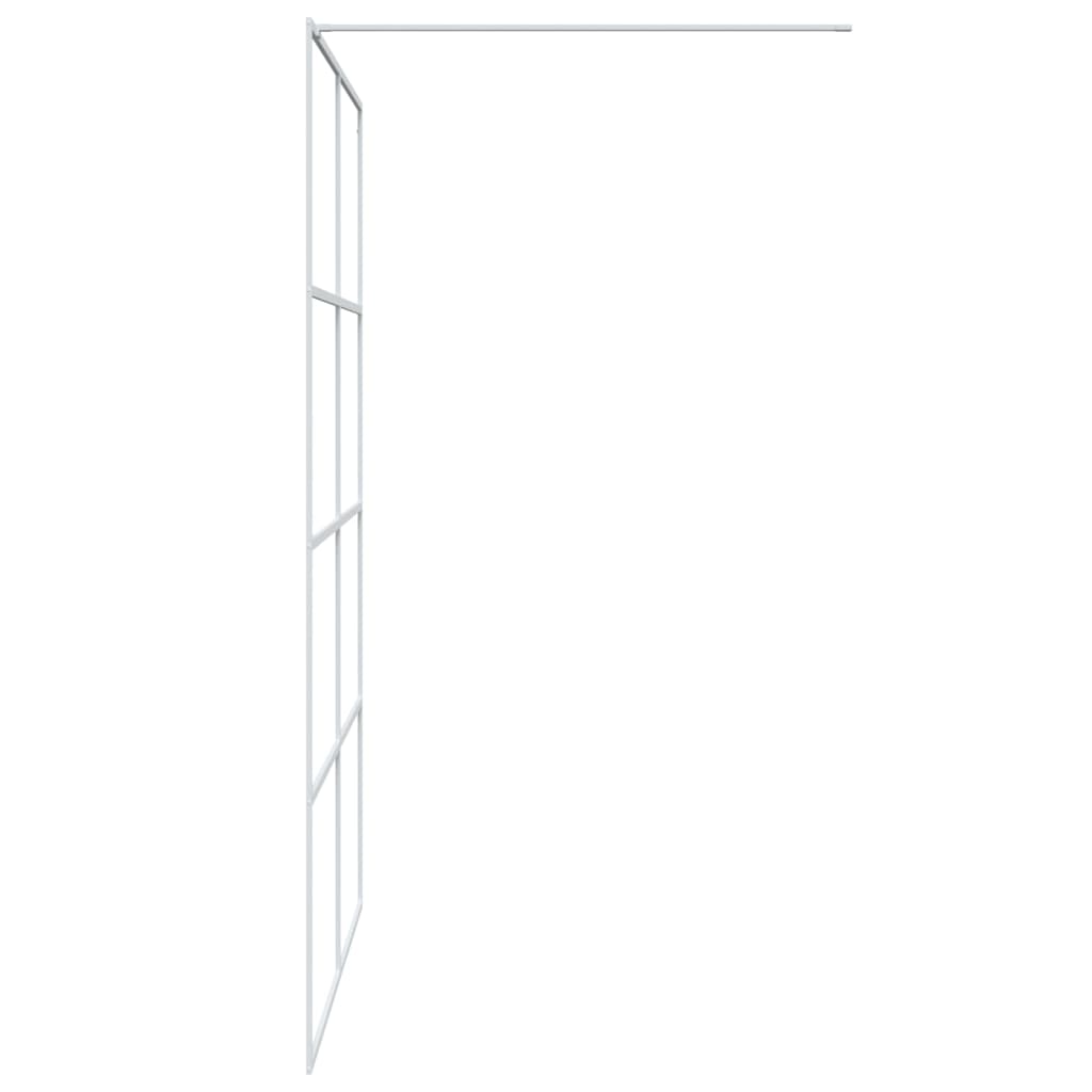 Inloopdouchewand 140x195 cm transparant ESG-glas wit