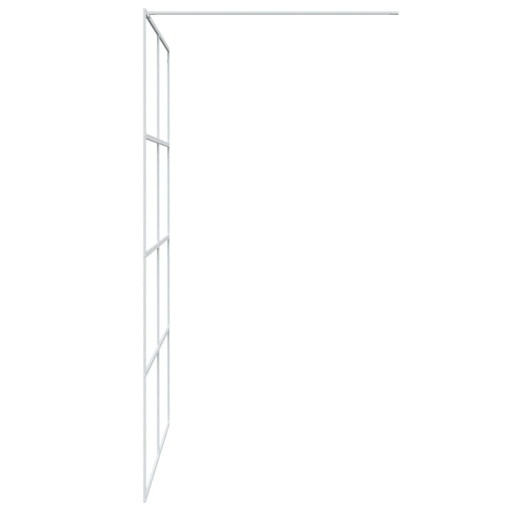 Inloopdouchewand 140x195 cm transparant ESG-glas wit