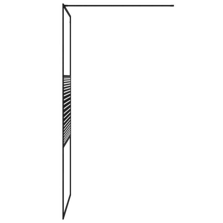 Inloopdouchewand 90x195 cm transparant ESG-glas zwart