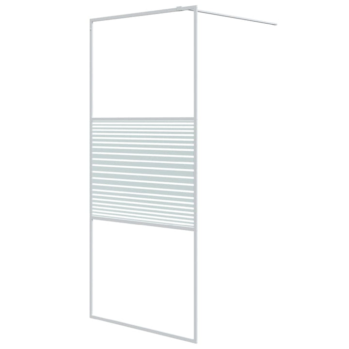 Inloopdouchewand 90x195 cm transparant ESG-glas wit