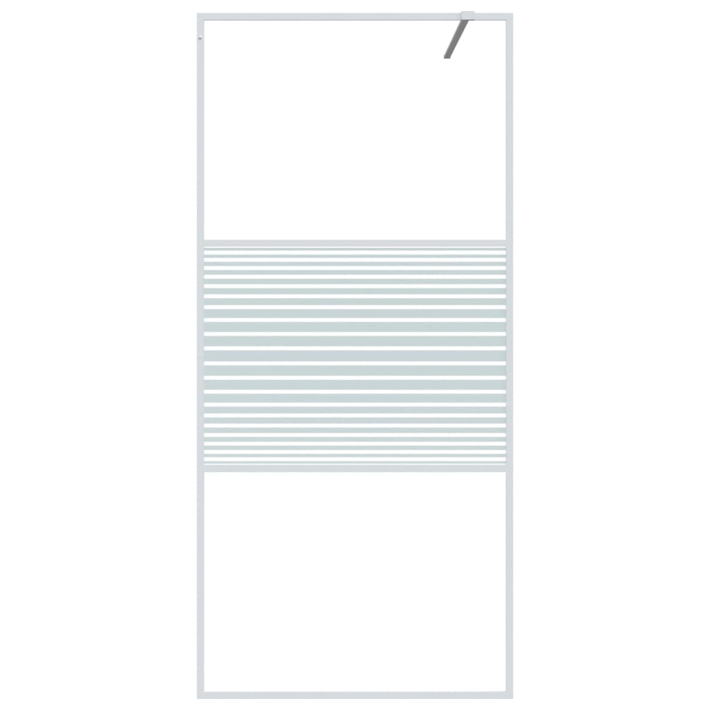 Inloopdouchewand 90x195 cm transparant ESG-glas wit