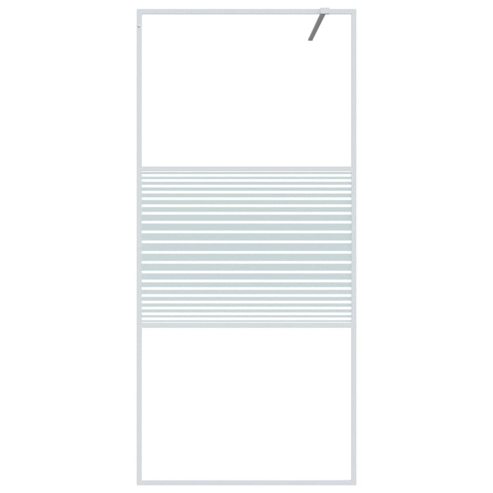 Inloopdouchewand 90x195 cm transparant ESG-glas wit