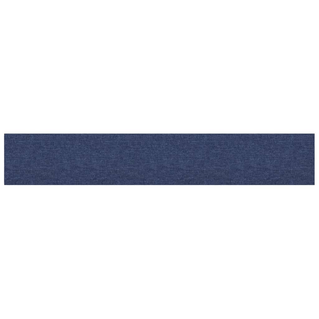 Wandpanelen 12 st 1,62 m² 90x15 cm stof blauw