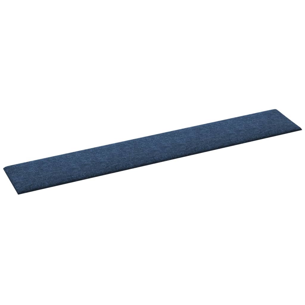 Wandpanelen 12 st 1,62 m² 90x15 cm stof blauw