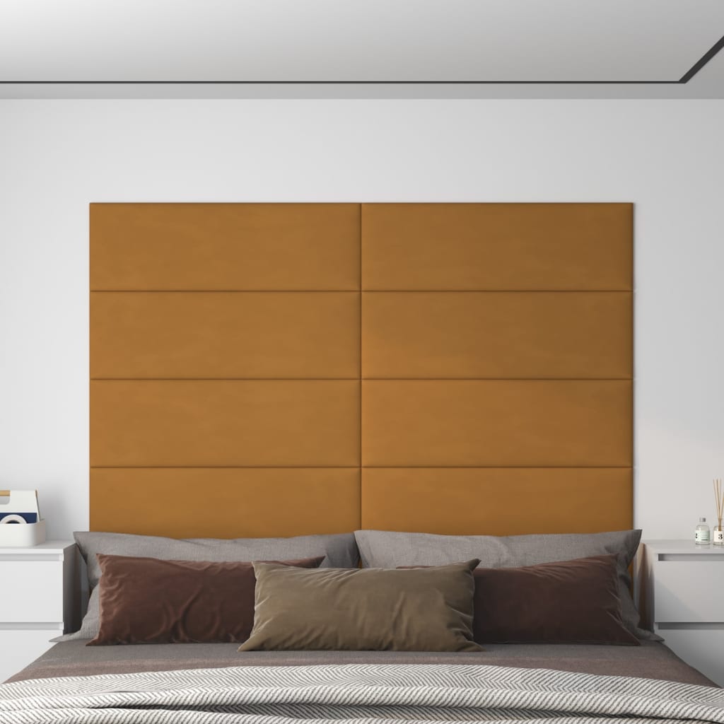 Wandpanelen 12 st 3,24 m² 90x30 cm fluweel bruin