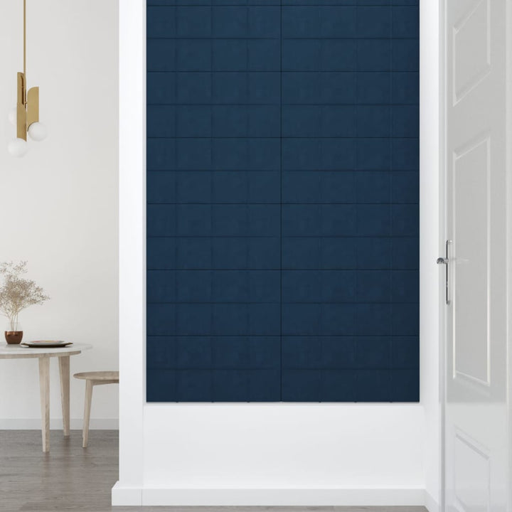 Wandpanelen 12 st 2,16 m² 60x30 cm fluweel blauw
