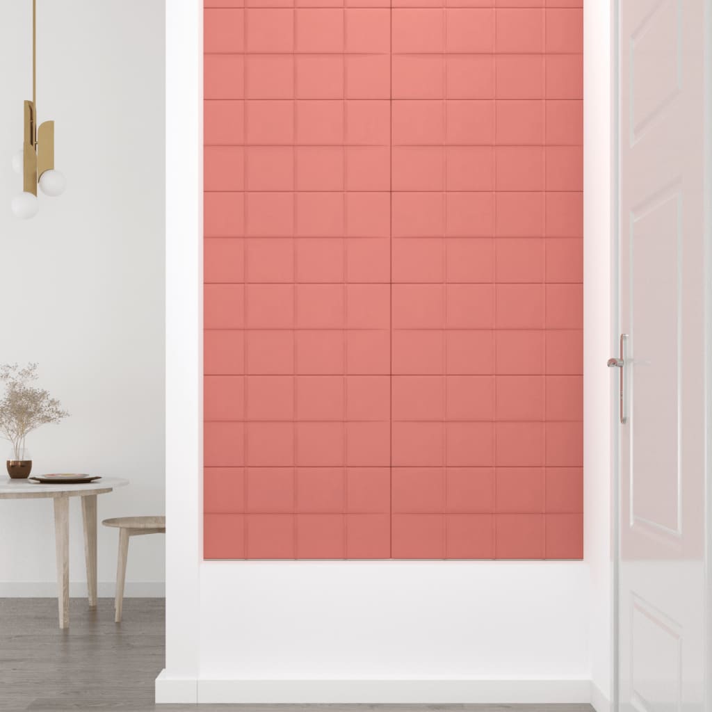 Wandpanelen 12 st 2,16 m² 60x30 cm fluweel roze