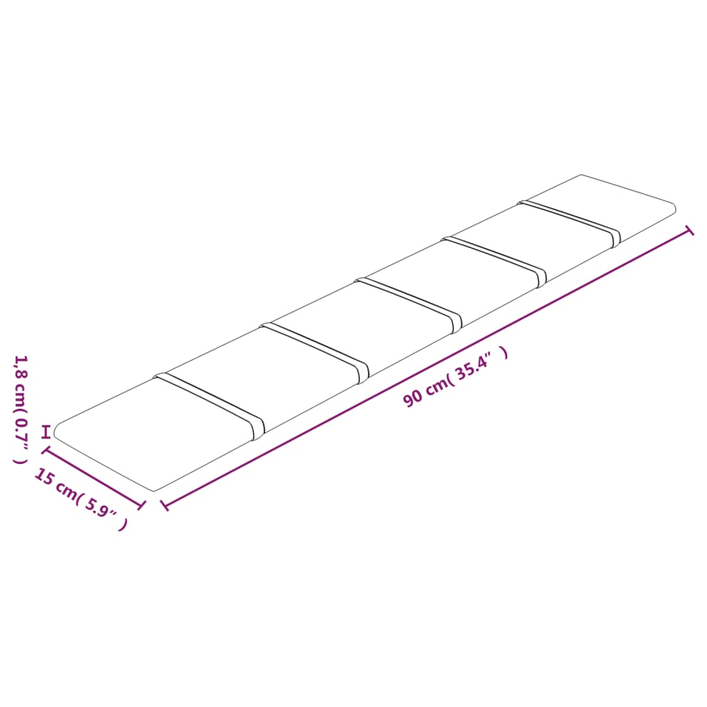 Wandpanelen 12 st 1,62 m² 90x15 cm fluweel roze