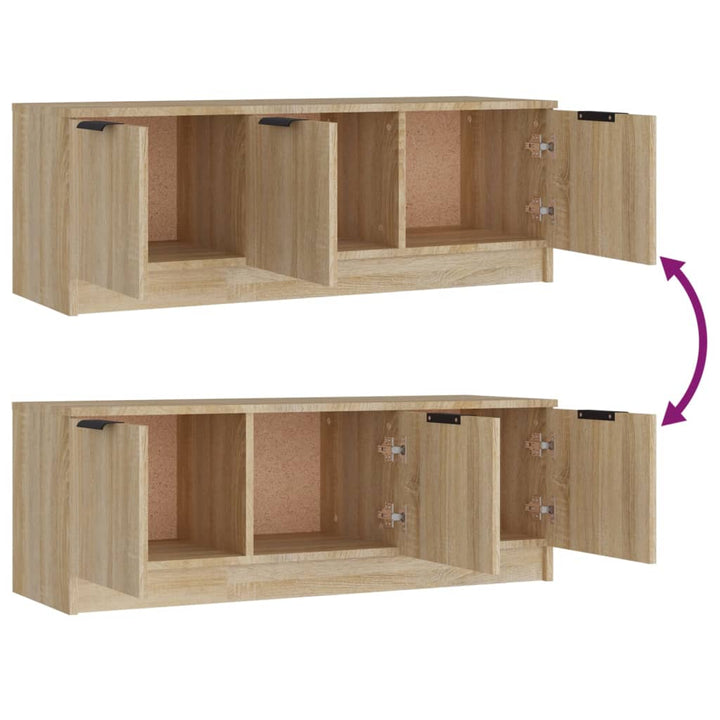 Tv-meubel 102x35x36,5 cm bewerkt hout sonoma eikenkleurig