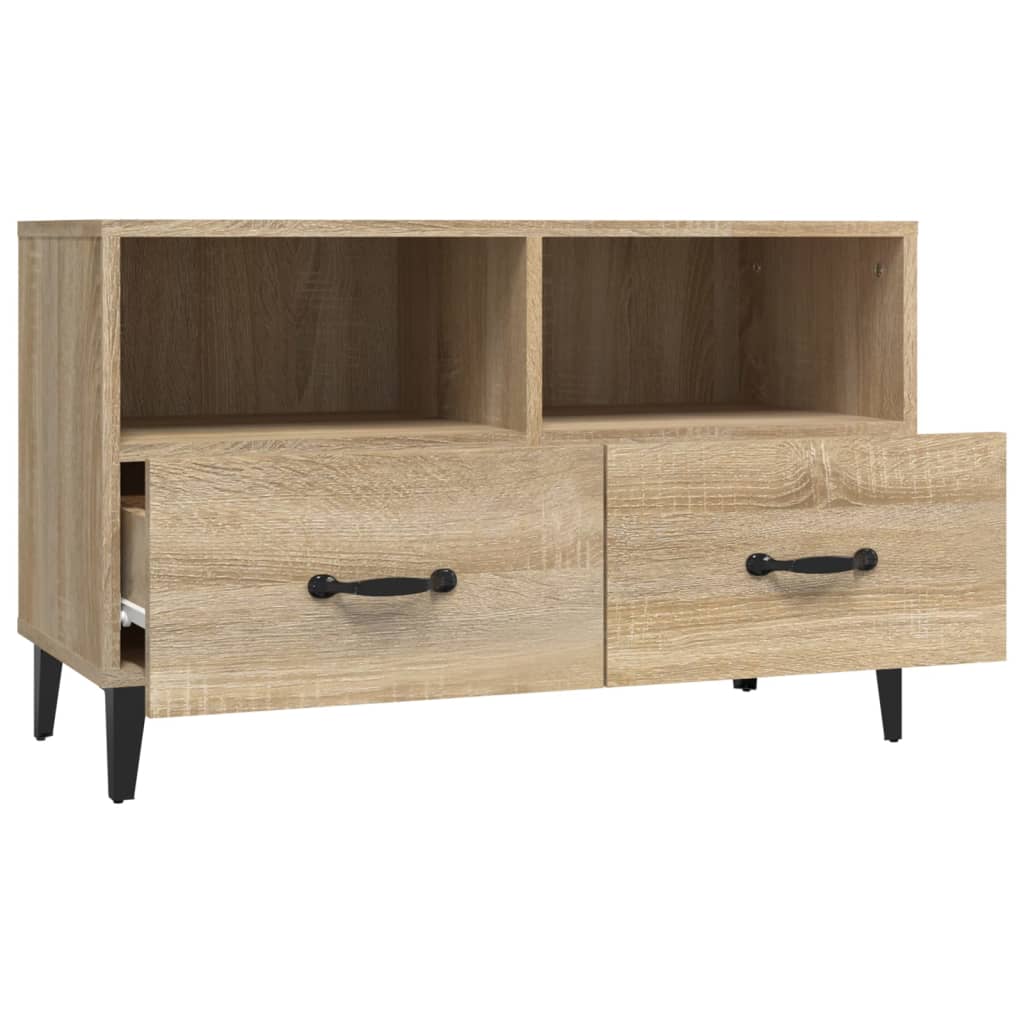 Tv-meubel 80x36x50 cm bewerkt hout sonoma eiken