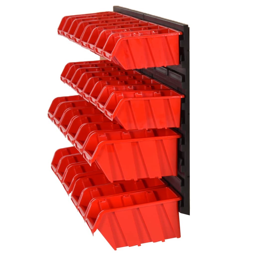 30-delige Sorteersysteemset 77x39 cm polypropeen rood en zwart