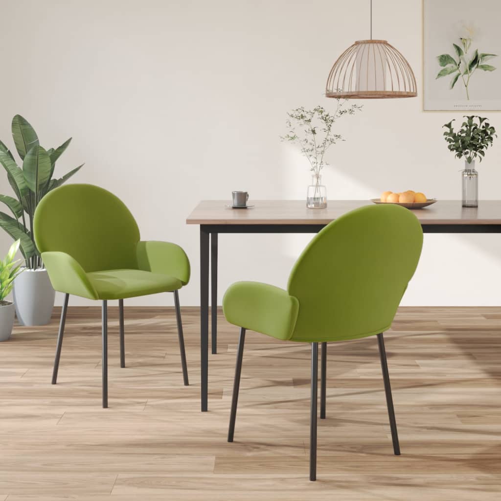 Eetkamerstoelen 2 st fluweel lichtgroen