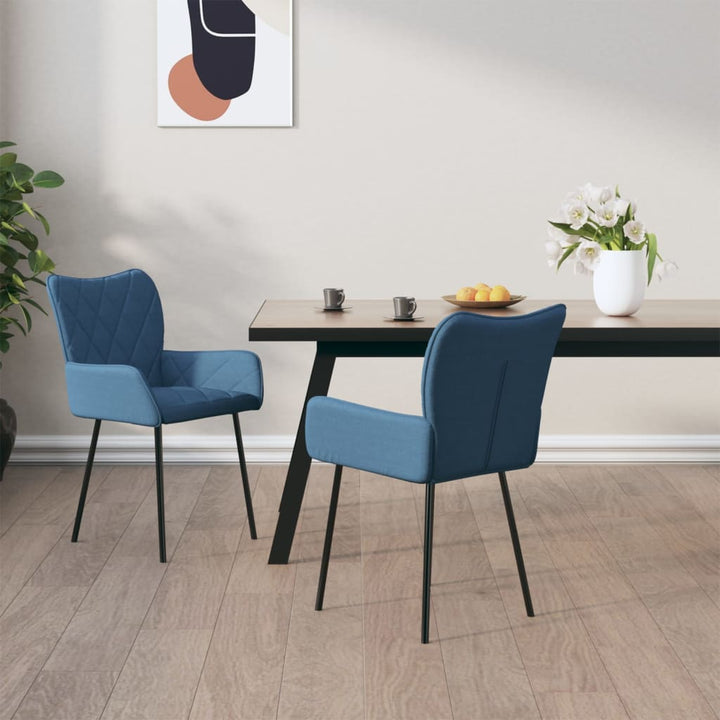 Eetkamerstoelen 2 st stof blauw