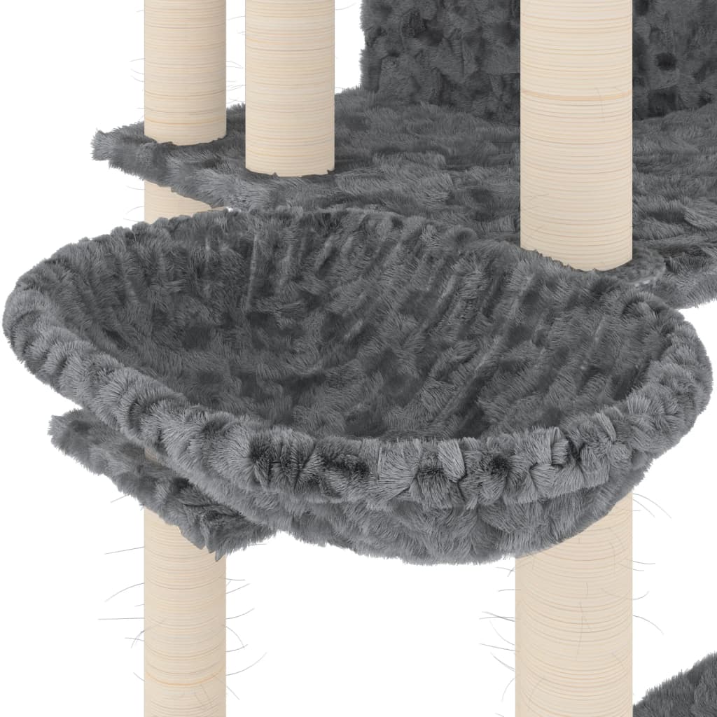 Kattenmeubel met sisal krabpalen 191 cm donkergrijs